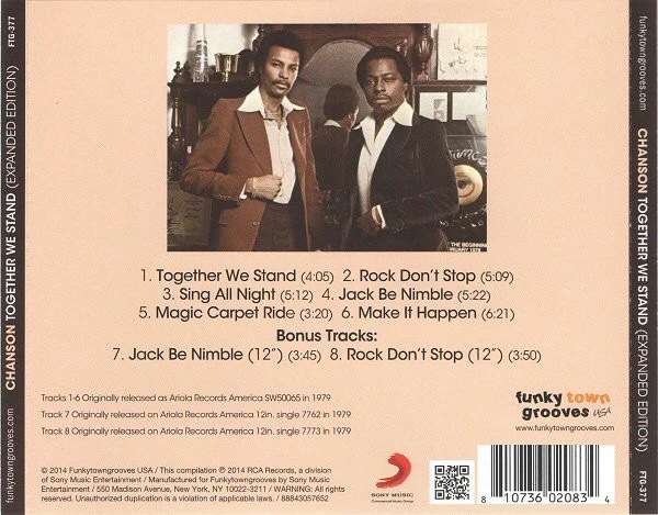 CHANSON, Together We Stand (Funkytowngrooves; FTG-377, US 2014 Reissue, Jewel Case) CD VG+/VG+ - Image 2