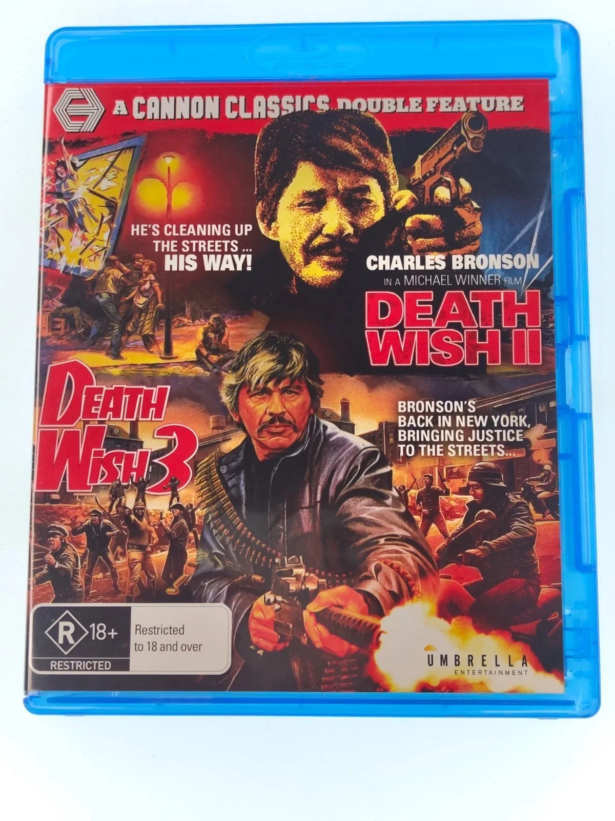 CHARLES BRONSON, Death Wish 2 and 3 (MGM; DAVID3693, UK ) Blu-Ray VG+/VG+