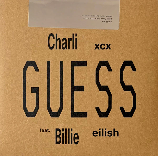 CHARLI XCX FEAT. BILLIE EILISH, Guess (Atlantic; 075678601071, Europe 2025, Silver Stickered Sleeve With Barcoded Clear Poly Outer) 7" EX/M