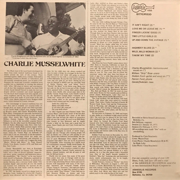 CHARLIE MUSSELWHITE, Takin' My Time (Arhoolie Records; 1056, US 1971) LP VG/VG - Image 2