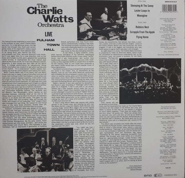 CHARLIE WATTS, Live At Fulham Town Hall (BMG; , Worldwide 2024) LP NEW/NEW - Image 2