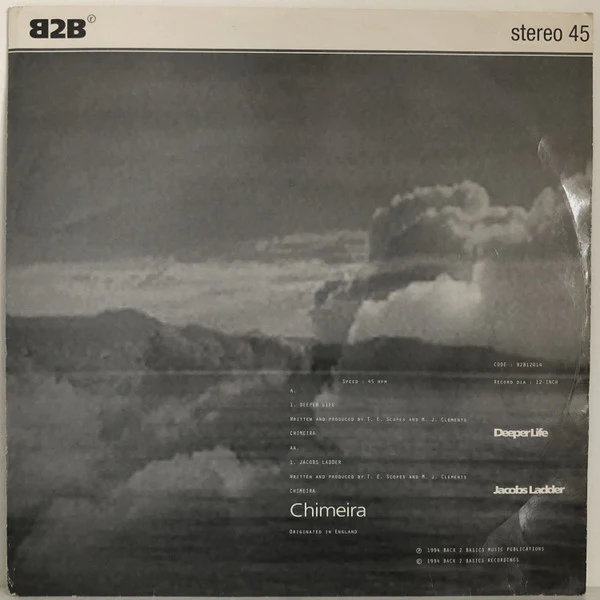 CHIMEIRA, Deeper Life / Jacobs Ladder (Back 2 Basics; B2B12014, UK 1994, Picture Sleeve) 12" G+/G