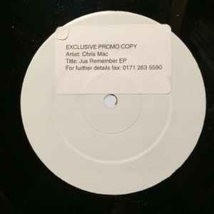 CHRIS MAC, Jus Remember EP (First Class Records; FC 001, UK 1998), SALE - Up to 50% Off the Original Price 12" EP /VG