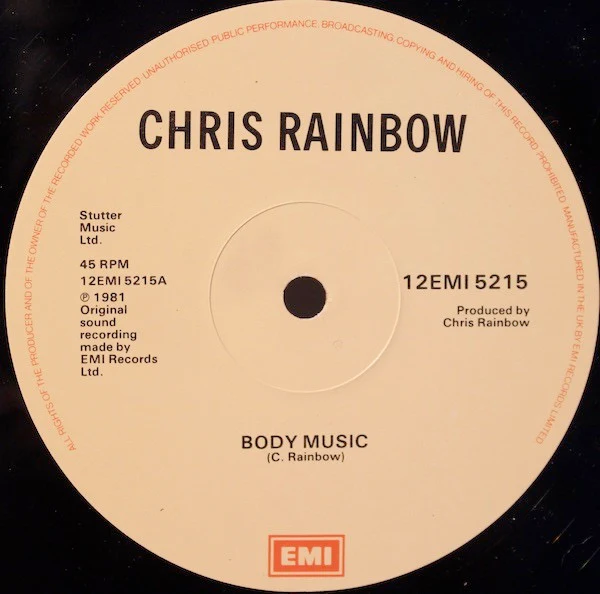 CHRIS RAINBOW, Body Music (EMI; 12EMI5215, UK 1981, Plain Sleeve) 12" /VG
