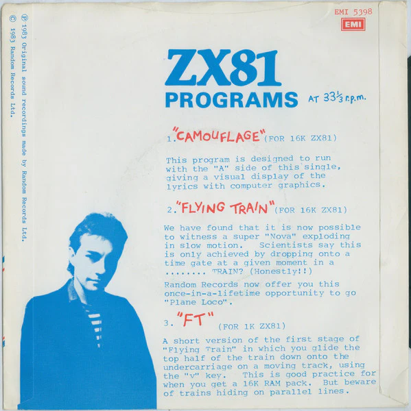 CHRIS SIEVEY, Camouflage (EMI ; EMI 5398, UK 1983, Picture Sleeve), SALE - Up to 50% Off the Original Price 7" EP VG/VG - Image 2