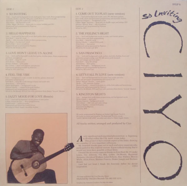 CIYO, So Inviting (Discotex Records; DTLP8, UK 2011) LP VG/G+ - Image 2