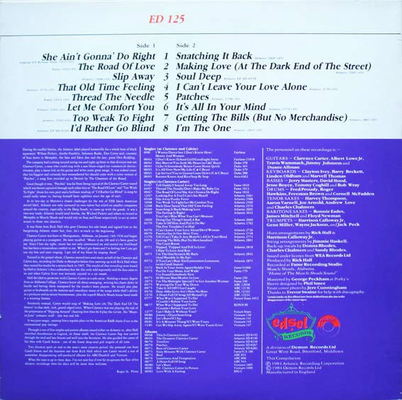 CLARENCE CARTER, Soul Deep (Edsel; ED 125, UK 1984, Picture Sleeve) LP VG/VG+ - Image 2