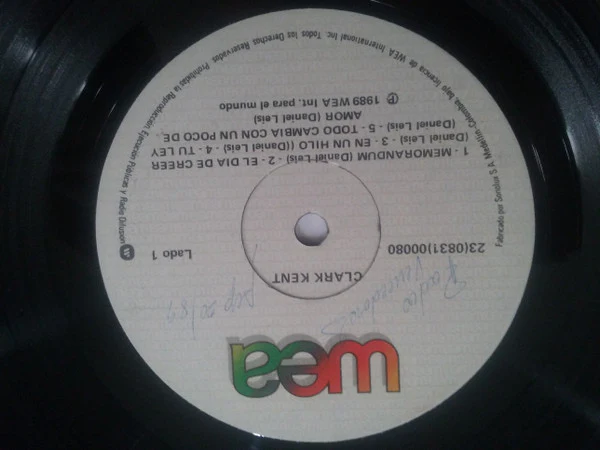 CLARK KENT, Clark Kent (WEA; 23(0831)00080, Colombia 1989), SALE - Up to 50% Off the Original Price LP VG/VG - Image 2