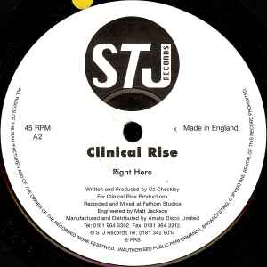 CLINICAL RISE, Rhythm (STJ Records; STJ005, UK 1996) 12" /VG - Image 2