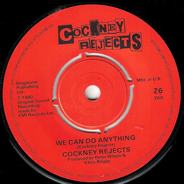 COCKNEY REJECTS, We Can Do Anything (Zonophone; Z6, UK 1980, Picture Sleeve, 4 Prong Centre) 7" VG/VG - Image 3