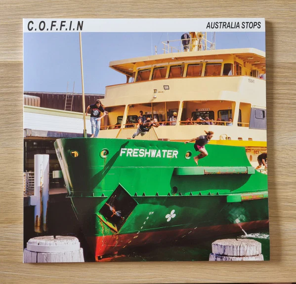 C.O.F.F.I.N, Australia Stops (Damaged Record Co. ; DRC-010, Australia 2023, Recycled Green/Black Vinyl) LP VG+/EX
