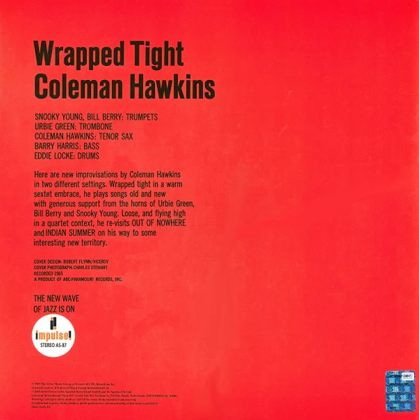 COLEMAN HAWKINS, Wrapped Tight (Impulse!; AS-87, Russia 2022 Reissue, Gatefold), SALE - Up to 50% Off the Original Price LP VG/G+ - Image 2