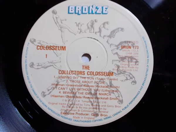 COLOSSEUM, The Collectors Colosseum (Bronze; BRON 173, UK 1970s Reissue, Made in England at Bottom of Label), SALE - Up to 50% Off the Original Price  LP VG+/VG+ - Image 2