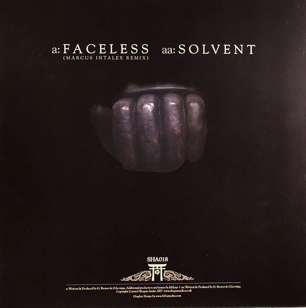 COMMIX, Faceless (Marcus Intalex Remix) / Solvent (Shogun Audio ; SHA018, UK 2008, Picture Sleeve) 12" G/G+ - Image 2
