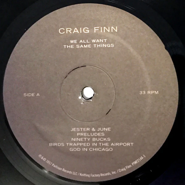 CRAIG FINN, We All Want The Same Things (Partisan Records ; PTKF2144-1, USA & Europe 2017, Inner) LP EX/EX - Image 3