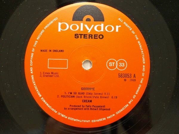 CREAM, Goodbye (Polydor Red Label; 583053, UK 1969, Gatefold) LP VG/VG+ - Image 3