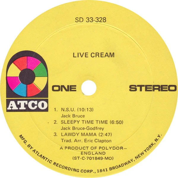 CREAM, Live Cream (ATCO Records; SD 33-328, US 1970, Monarch Pressing) LP VG+/VG+ - Image 3