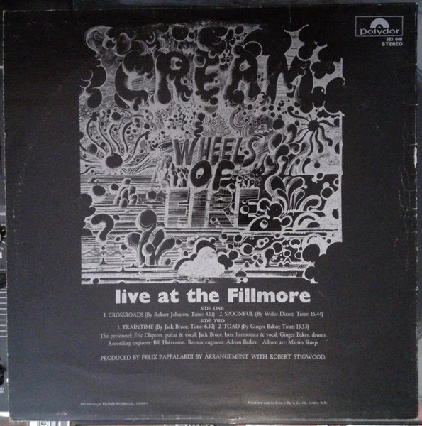 CREAM, Wheels Of Fire - Live At The Fillmore (Polydor; 583 040, UK 1968, Laminated Sleeve, Stereo), SALE - Up to 50% Off the Original Price LP VG/G - Image 2