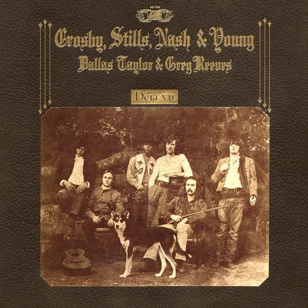 CROSBY, STILLS, NASH & YOUNG, Deja Vu (Atlantic Orange & Green - No W Logo On Label Rim; K50001, UK 1972 Reissue, Gatefold Textured Sleeve, Made in UK and Small v on Label) LP G+/G