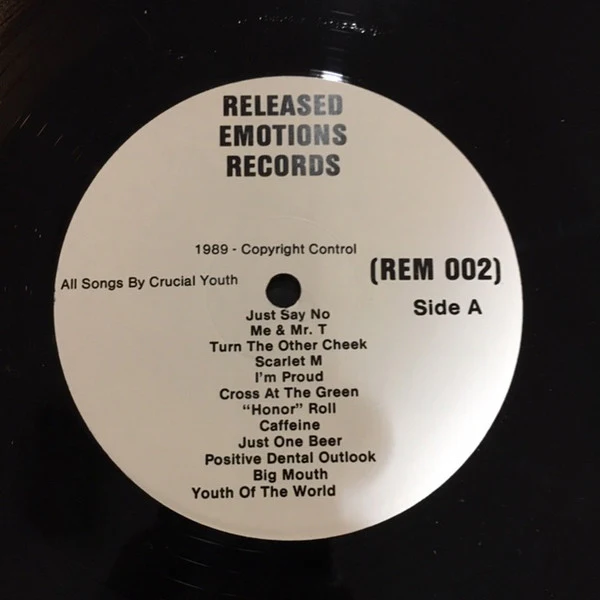 CRUCIAL YOUTH, The Power Of Positive Thinking (Released Emotions; REM 002, UK 1989, No Comic Book) LP VG/VG - Image 3
