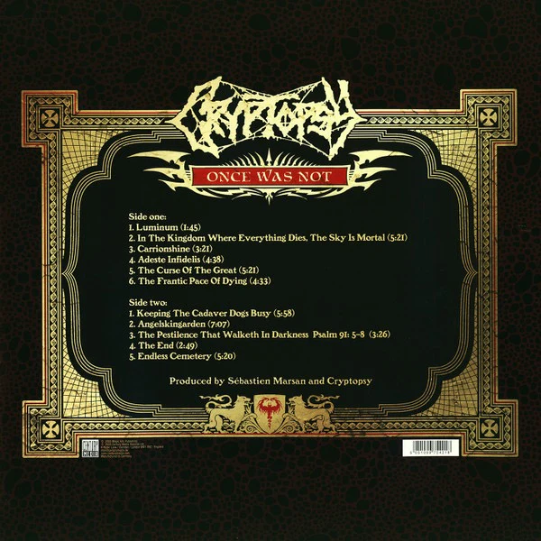 CRYPTOPSY, Once Was Not (Century Media; 77542-1, Germany 2005, Inner) LP VG+/G+ - Image 2