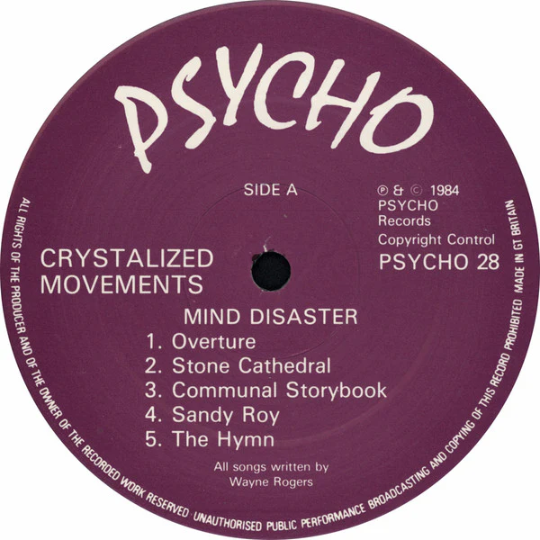 CRYSTALIZED MOVEMENTS, Mind Disaster (Psycho Records; PSYCHO 28, UK 1984, Insert), SALE - Up to 50% Off the Original Price LP VG/VG - Image 3