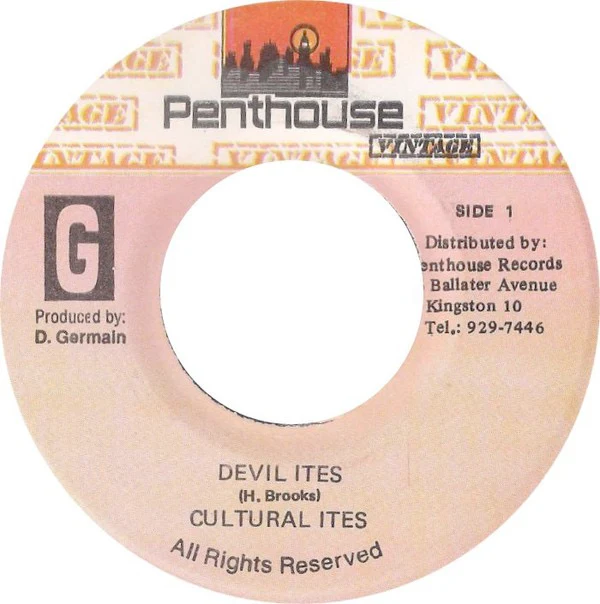 CULTURAL ITES, Devil Ites / Version (Penthouse Vintage; , Jamaica 1990s Reissue, Plain Sleeve) 7" /VG