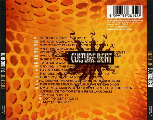 CULTURE BEAT, Best Of Culture Beat (Epic ; EPC 512815 2, Germany 2003) CD VG+/VG+ - Image 2