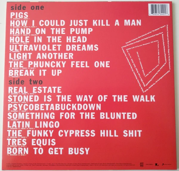 CYPRESS HILL, Cypress Hill (Ruffhouse Records; 88985434401, Europe 2017 Reissue, 180 Gram Vinyl. SST Runouts) LP EX/VG+ - Image 2