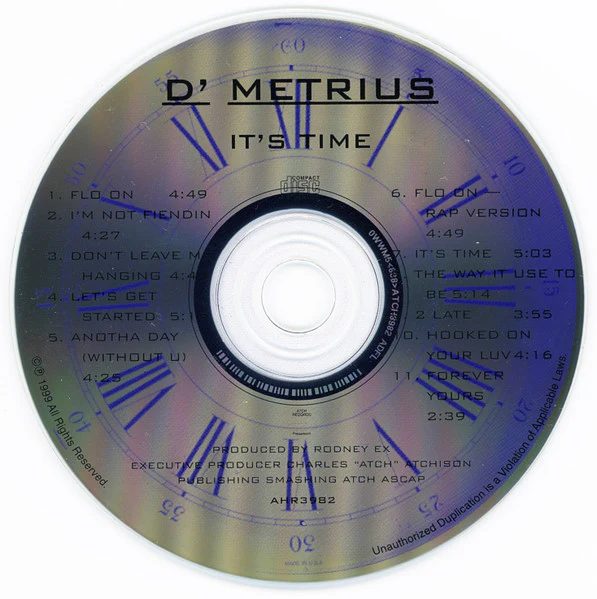 D' METRIUS, It's Time (Atch Records; ATC 0005, US 1999) CD VG/VG+ - Image 3