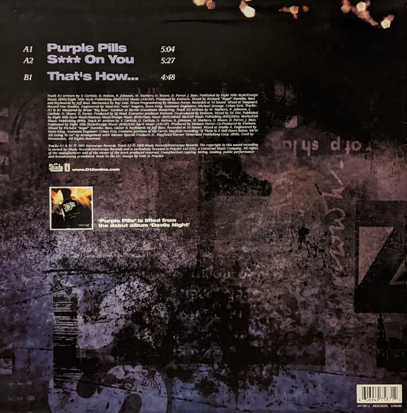 D12, Purple Pills (Interscope Records; 497 587-1, UK 2001, Picture Sleeve) 12" VG/VG - Image 2