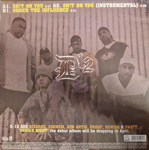 D12, Shit On You / Under The Influence (Shady Records; 497 496-1, UK 2001) 12" EX/EX - Image 2