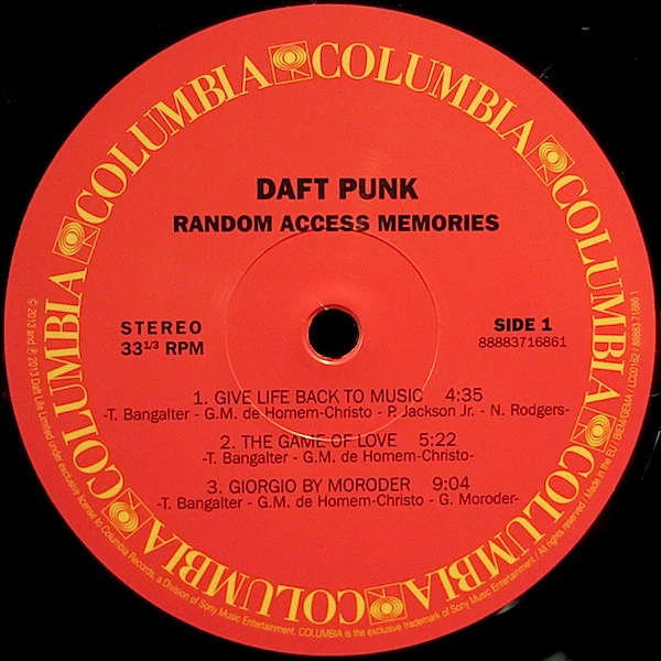 DAFT PUNK, Random Access Memories (Sony; 88883716861, UK 2013, Gatefold, Booklet, 180 Gram Vinyl. Chab. Matrix - 30372 etched on Side 4 run Out) 2xLP VG/VG - Image 3