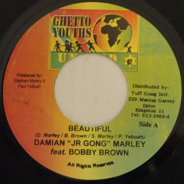DAMIAN "JR GONG" MARLEY FEAT. BOBBY BROWN, Beautiful (Ghetto Youths United; , Jamaica 2006) 7" /G+