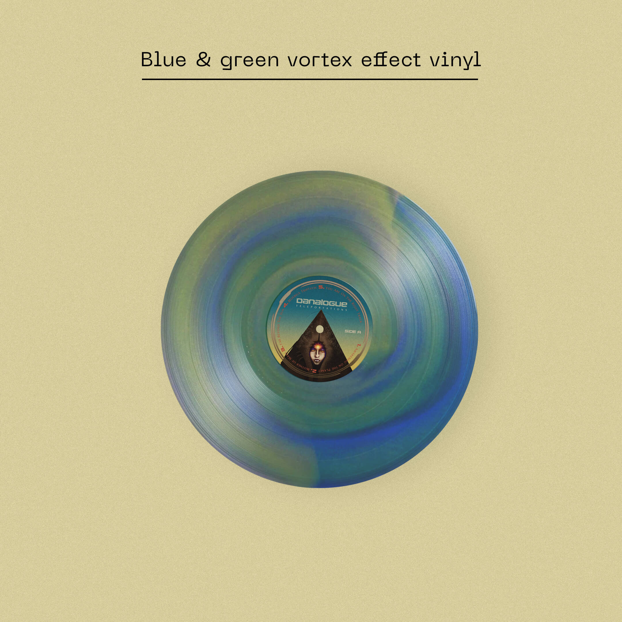 DANALOGUE, Teleportations - Dinked Edition (Castles in Space; CiS211LPX, Europe 2026, Poster & Postcard, Blue & green vortex effect vinyl, Signed postcard, 24" x 24” sized fold out poster of album artwork, L LP NEW/NEW - PRE-ORDER - Image 3