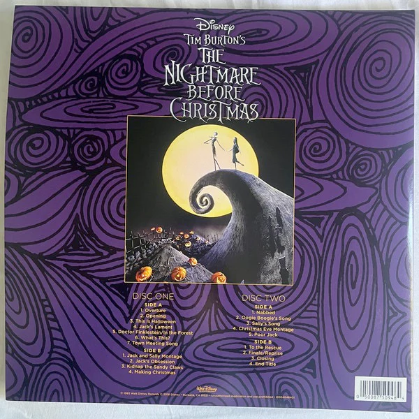 DANNY ELFMAN, Tim Burton's The Nightmare Before Christmas (Original Motion Picture Soundtrack) (Walt Disney Records; D004048401, US 2022 Reissue, Gatefold, Bone And Aqua Vinyl), SALE - Up to LP NEW/NEW - Image 2
