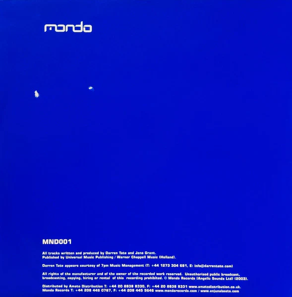 DARREN TATE VS JONO GRANT, Nocturnal Creatures (Mondo Records; MND001, UK 2003) 12" VG/VG - Image 2