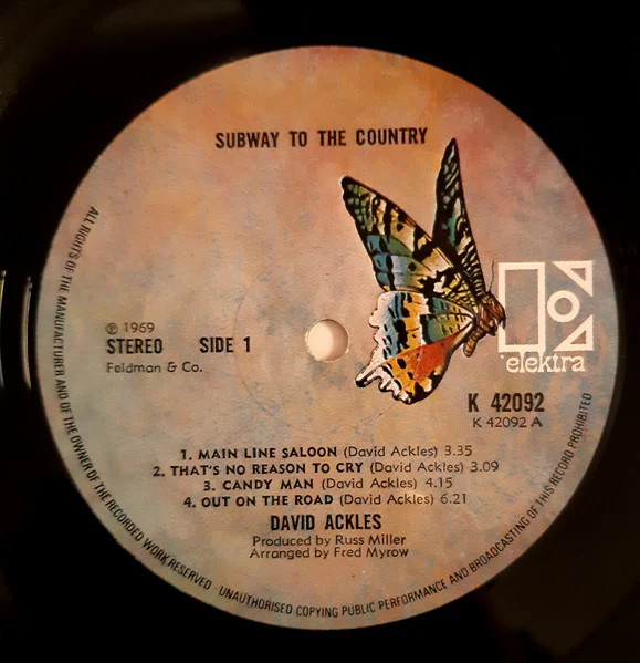 DAVID ACKLES, Subway To The Country (Elektra; EKS 74060, UK 1971) LP VG/VG+ - Image 3