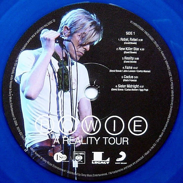 DAVID BOWIE, A Reality Tour (ISO Records; 88985348411, Europe 2016 Reissue, Box Set, 2 Inserts, Blue Vinyl) 3xLP VG+/G - Image 3