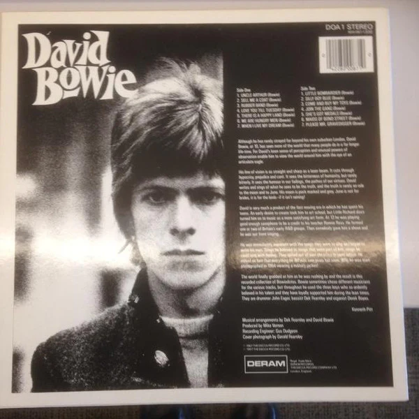 DAVID BOWIE, David Bowie (Deram; DOA 1, Europe 1984 Reissue) LP VG/VG - Image 2