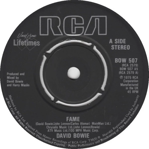 DAVID BOWIE, Fame (RCA; BOW 507, Europe 1983 Reissue, Picture Sleeve) 7" VG/VG - Image 3