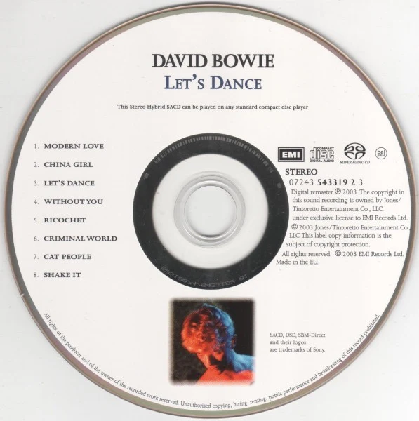 DAVID BOWIE, Let's Dance (EMI; 07243 543319 2 3, UK & Europe 2003 Reissue, Hybrid, Stereo) SACD M/M - Image 3