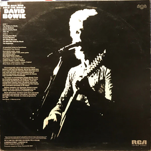 DAVID BOWIE, The Man Who Sold The World (RCA Victor Orange No Stereo Text; LSP-4816, UK 1970s Reissue, Poster) LP VG/VG+ - Image 2
