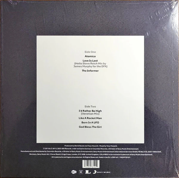 DAVID BOWIE, The Next Day Extra EP (Columbia; 19439978101, Europe 2022 Reissue, Picture Sleeve, Inner) 12" VG/VG - Image 2
