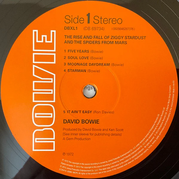 DAVID BOWIE, The Rise And Fall Of Ziggy Stardust And The Spiders From Mars (Parlophone; DB69734, Europe 2020 Reissue, Inner, 180 Gram Vinyl) LP NEW/NEW - Image 3