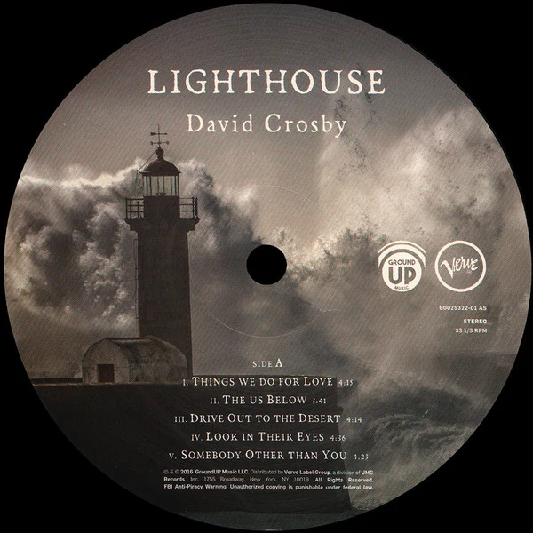 DAVID CROSBY, Lighthouse (GroundUP Music; B0025322-01, USA, Canada & Europe 2016, Gatefold, Inner & Insert) LP VG+/EX - Image 3
