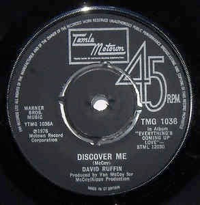 DAVID RUFFIN, Discover Me / Smiling Faces Sometimes (Tamla Motown; TMG 1036, UK 1976) 7" /G+