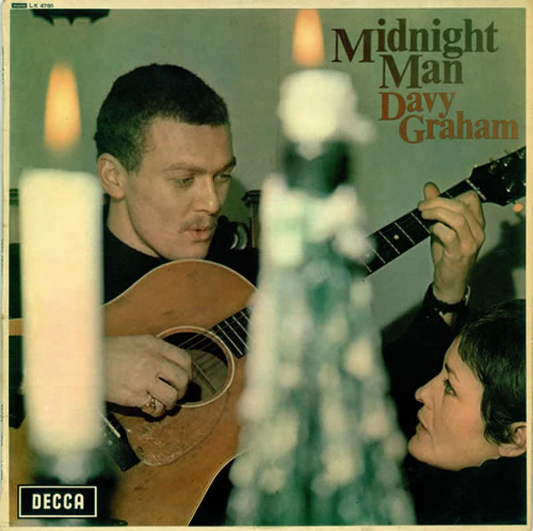 DAVY GRAHAM, Midnight Man (Decca Red Unboxed; LK4780, UK 1966) LP G+/G+
