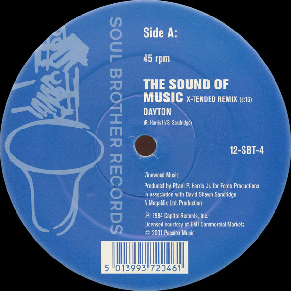 DAYTON, The Sound Of Music / Eyes On You (Soul Brother Records; 12-SBT-4, UK 2001, Company Sleeve) 12" /VG