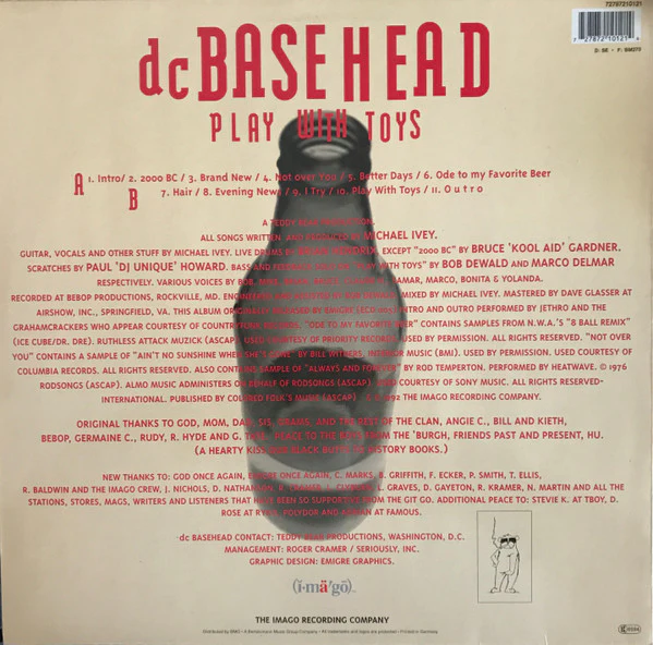 DCBASEHEAD, Play With Toys (Imago; 72787 21012 1, Europe 1992) LP VG/G+ - Image 2